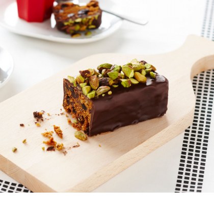 Chocolate and pistachio Christmas Cake Log