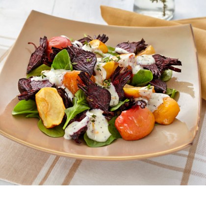 Roast Beetroot and Apple Salad with Orange Poppy Seed Mayonnaise