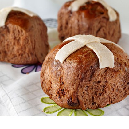 Chocolate Hot Cross Buns
