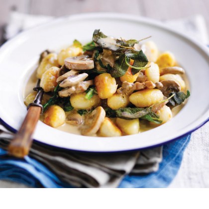 Mushroom Sauce with Crispy Gnocchi