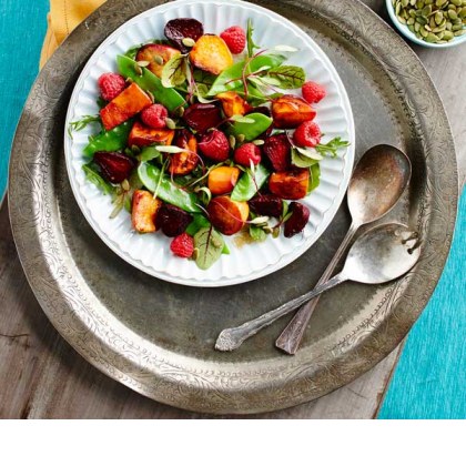 Roasted Sweet Potato and Beet Salad
