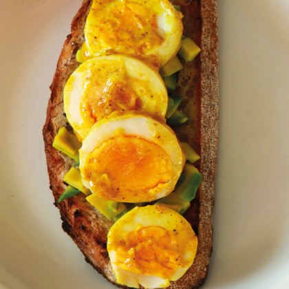 Curried Egg and Avocado Open Toasty
