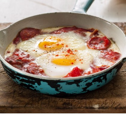 Baked Eggs with Chorizo