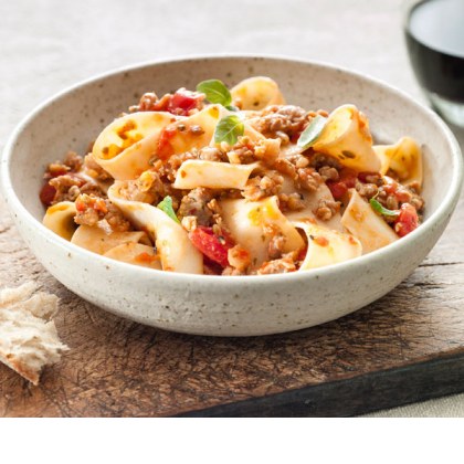 Ribbon Pasta with Tomato & Fennel Sausage