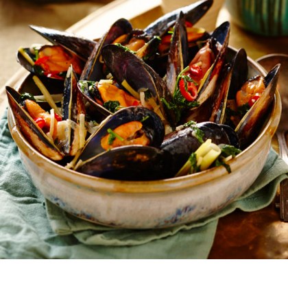Coconut Miso Mussels