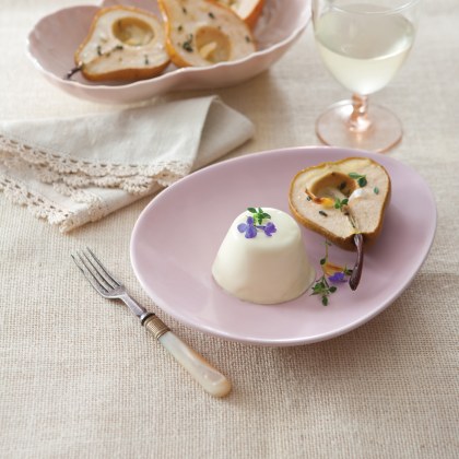 Goat Cheese Pannacotta with Roasted Pear
