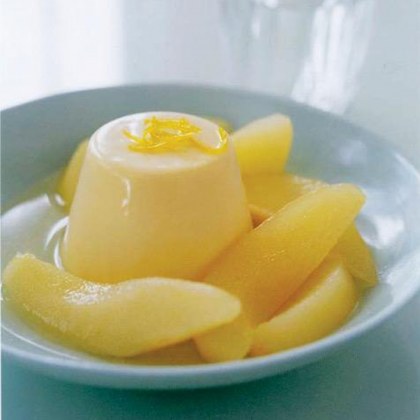 Pannacotta with Citrus Poached Pear