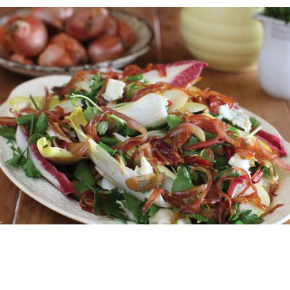 Raw Pear and Pancetta Salad