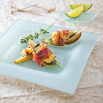 Grilled Pear and Haloumi Prosciutto Wraps