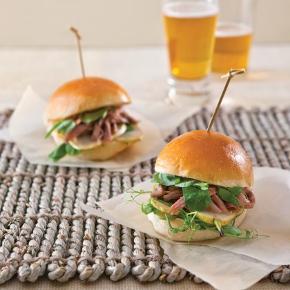 Roast Pear and Duck Sliders
