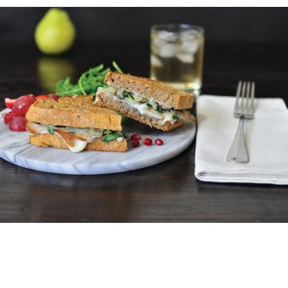 Pear, Goat Cheese and Caramelised Onion Jam Sandwich