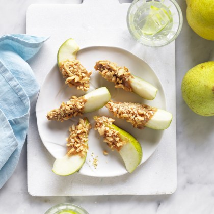 Peanut Butter and Nut Pear Wedges
