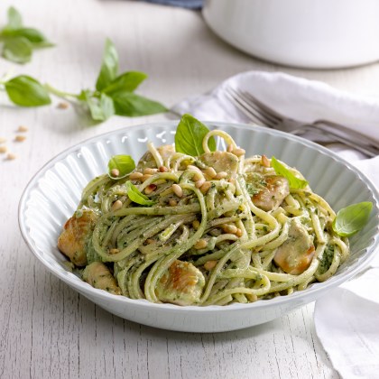 Chicken Pesto and Ricotta Linguine