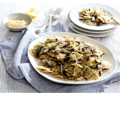 Beef Ravioli with Wild Mushrooms and Herbs