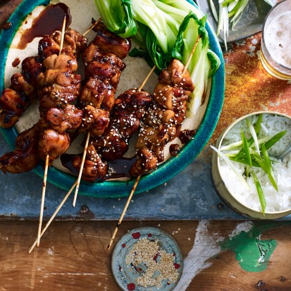 Chicken Pinoy Skewers with Rice