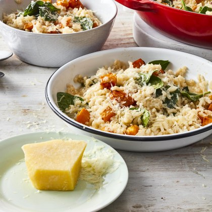 Roast Pumpkin and Spinach Risotto