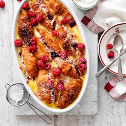 Ricotta & Raspberry Croissant Bake