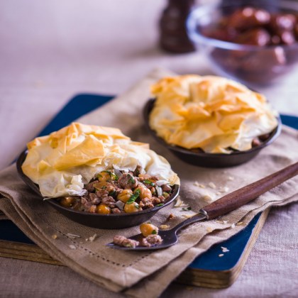 Moroccan Turkey Filo Pie