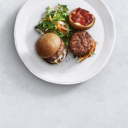 Turkey Sliders with Fennel and Green Apple slaw and relish