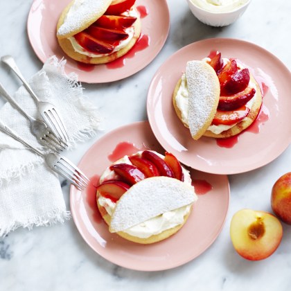Plum Shortcakes with Mascarpone Cream