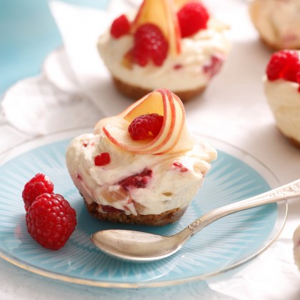 Peach and Raspberry Chilled Cheesecakes