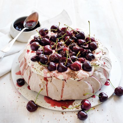 Cherry and Chocolate Pavlova