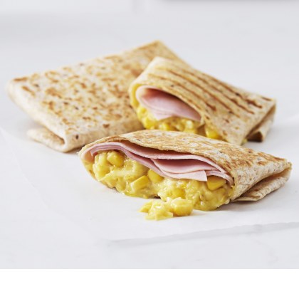 Creamed Corn and Ham Toasted Wraps