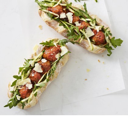 Meatballs and Parmesan Baguette