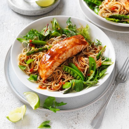 Teriyaki Salmon Soba Noodle Salad