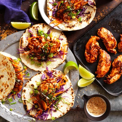 Teriyaki Chicken Tacos with Sesame Nori