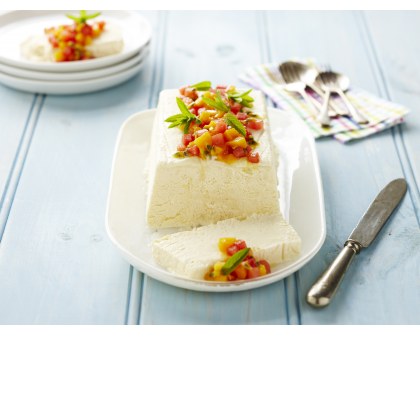 Ricotta and Honey Semifreddo with Mango and Watermelon Salad