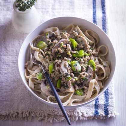 Turkey Mince Creamy Mushroom Pasta