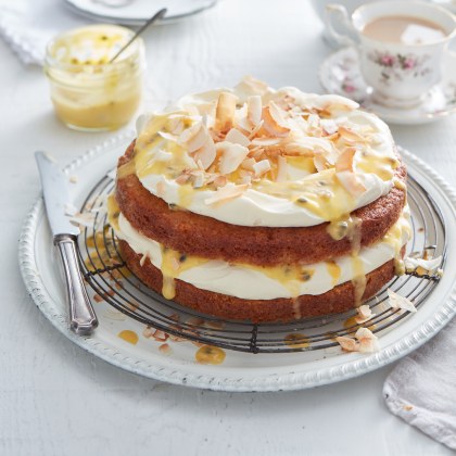 Vanilla Layer Cake with Passionfruit Curd