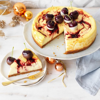 Baked Cherry Swirl Cheesecake