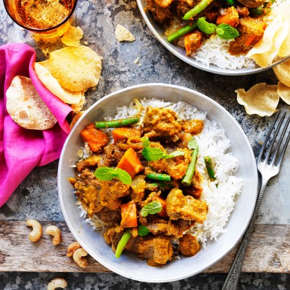 Beef Korma with Pumpkin and Beans