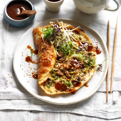Chinese Pork Open Omelette