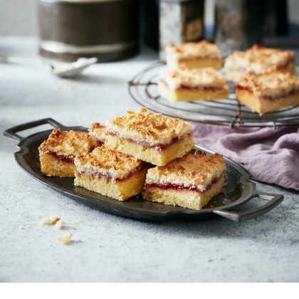 Raspberry Coconut Slice