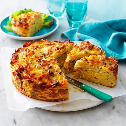 Cheesy Spaghetti Boscaiola Cake