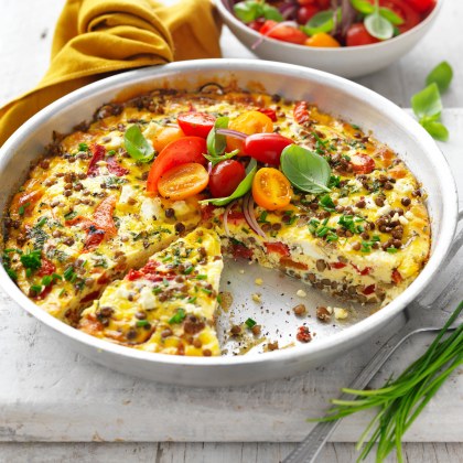 Healthy Lentil and Feta Frittata