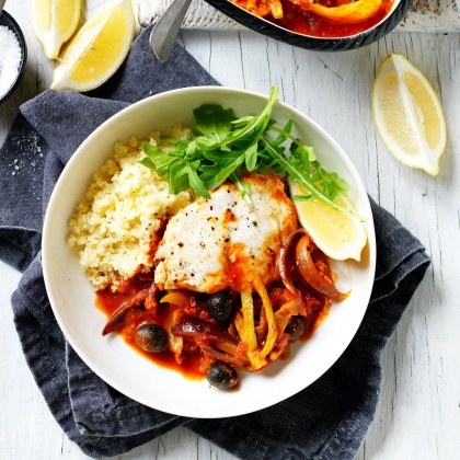 Moroccan Braised Fish in Tomato Sauce