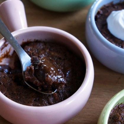 Chocolate and Pecan Self-Saucing Puddings