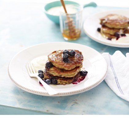 Banana, Blueberry and Almond Pancakes