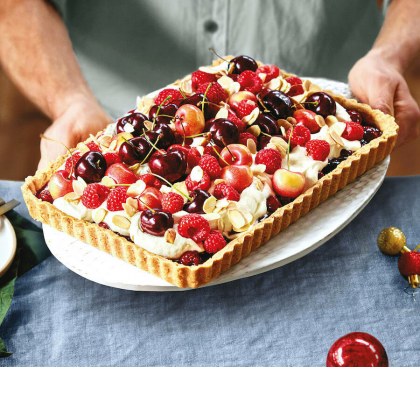 Cherry, Raspberry and Almond Tart
