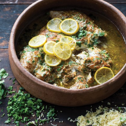 Clay Pot Snapper with Burghul Pilaf