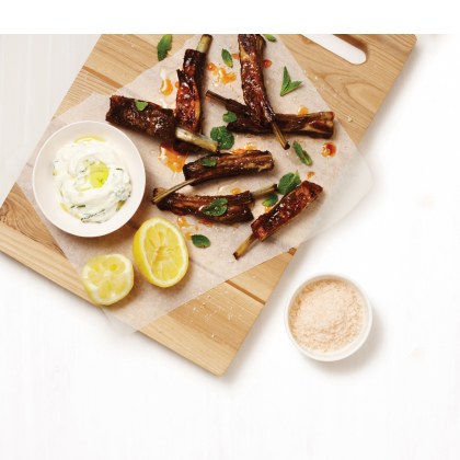 Spice Rubbed Lamb Ribs with Mint and Lemon Yoghurt