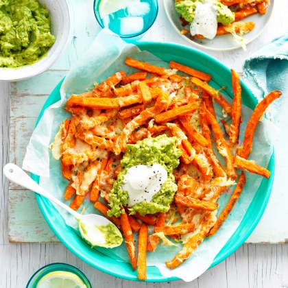 Avocado Loaded Sweet Potato Fries