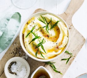 Potato, Pear and Parsnip Mash with Burnt Maple Butter and Tarragon Potato, Pear and Parsnip Mash with Burnt Maple Butter and Tarragon