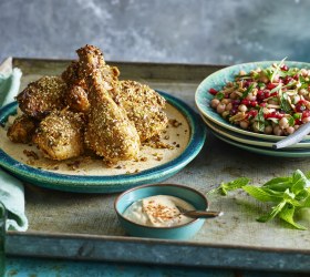 Harrissa and Dukkah Roast Chicken Drumsticks