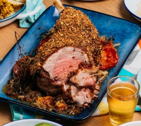 Cumin Crusted Leg of Lamb with Tacos