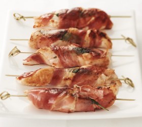 Chicken Saltimbocca skewers Chicken Saltimbocca skewers